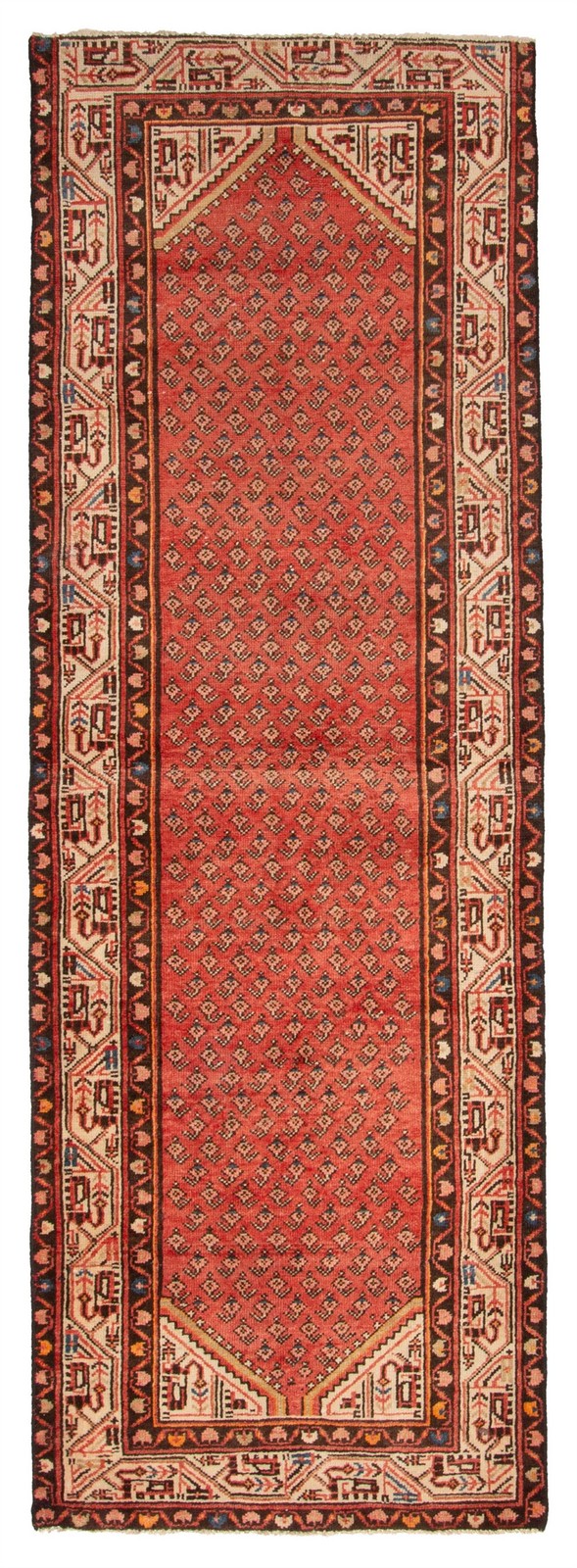 3’3″ x 9’6″ Vintage Hand-knotted Runner Rug Traditional Oriental Wool Carpet