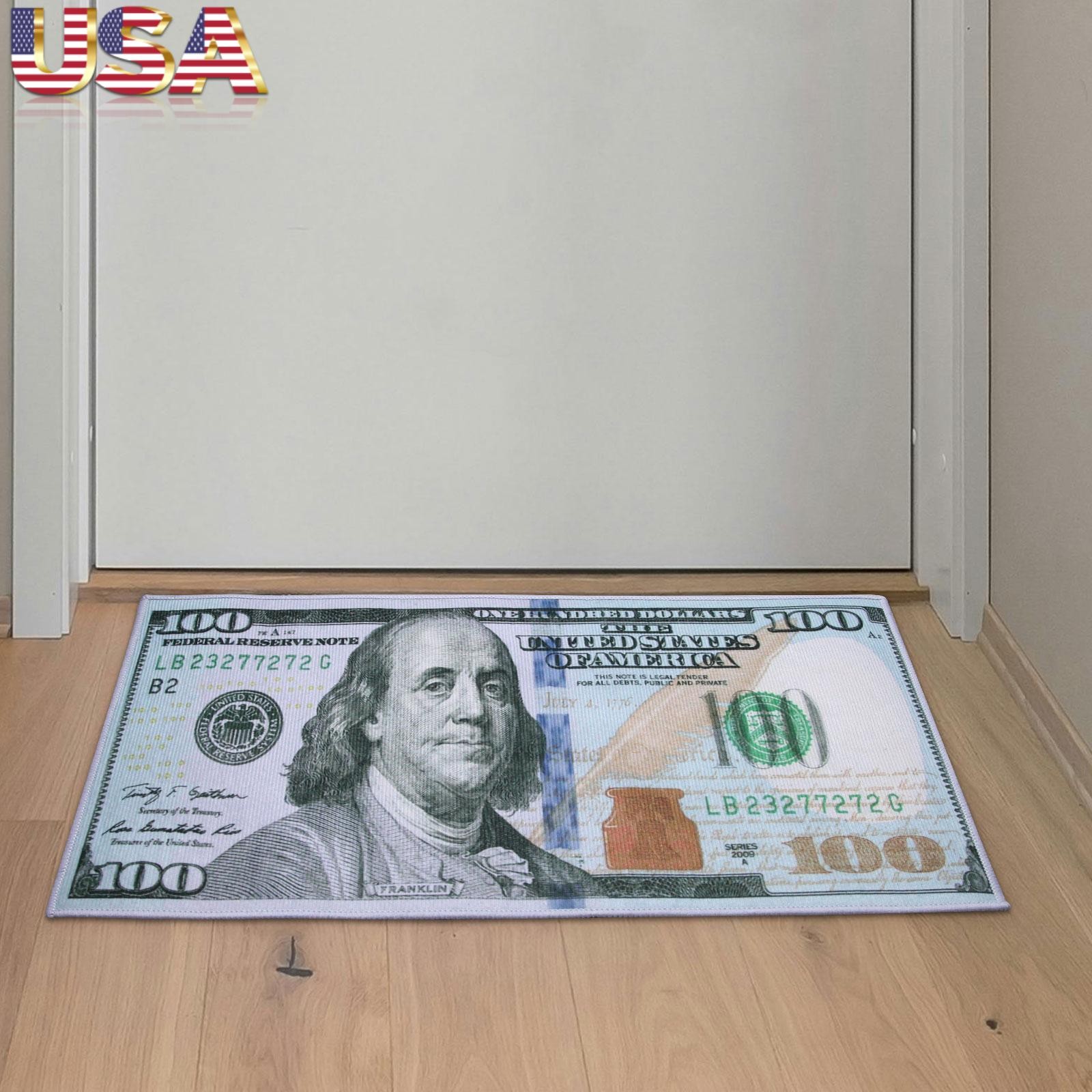 100 Dollar Bill Money Area Rug Carpet Floor Mat Home Room Decor 23.8″x15.9″ NEW