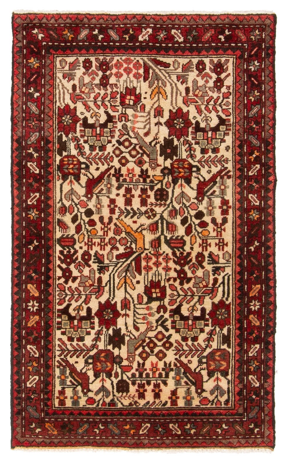Vintage 2’6″ x 4’1″ Traditional Hand Knotted Vegetable Dye Wool Area Rug