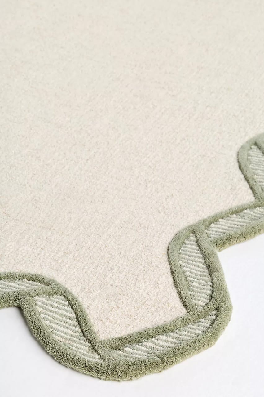 Hand Tufted Wool Scalloped Border Rug Anthropologie Rugs For Bedroom Livingroom