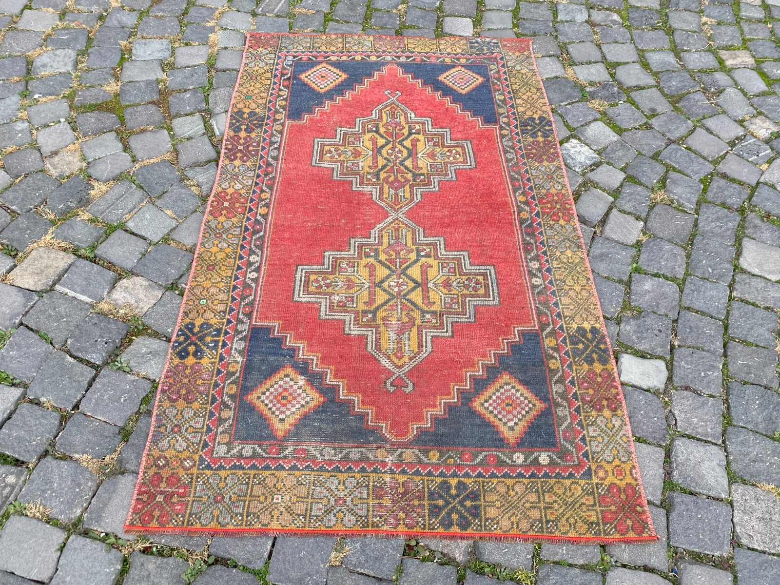 Handmade Wool Rug, Bohemian Area Rug, Turkish Vintage Rug, Home Rug 2,9 x 4,9 ft