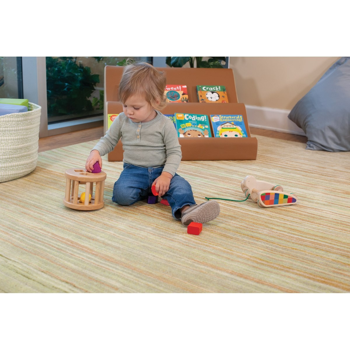 Kaplan Early Learning Sense of Place Nature’s Stripes Indoor Carpet – Green –