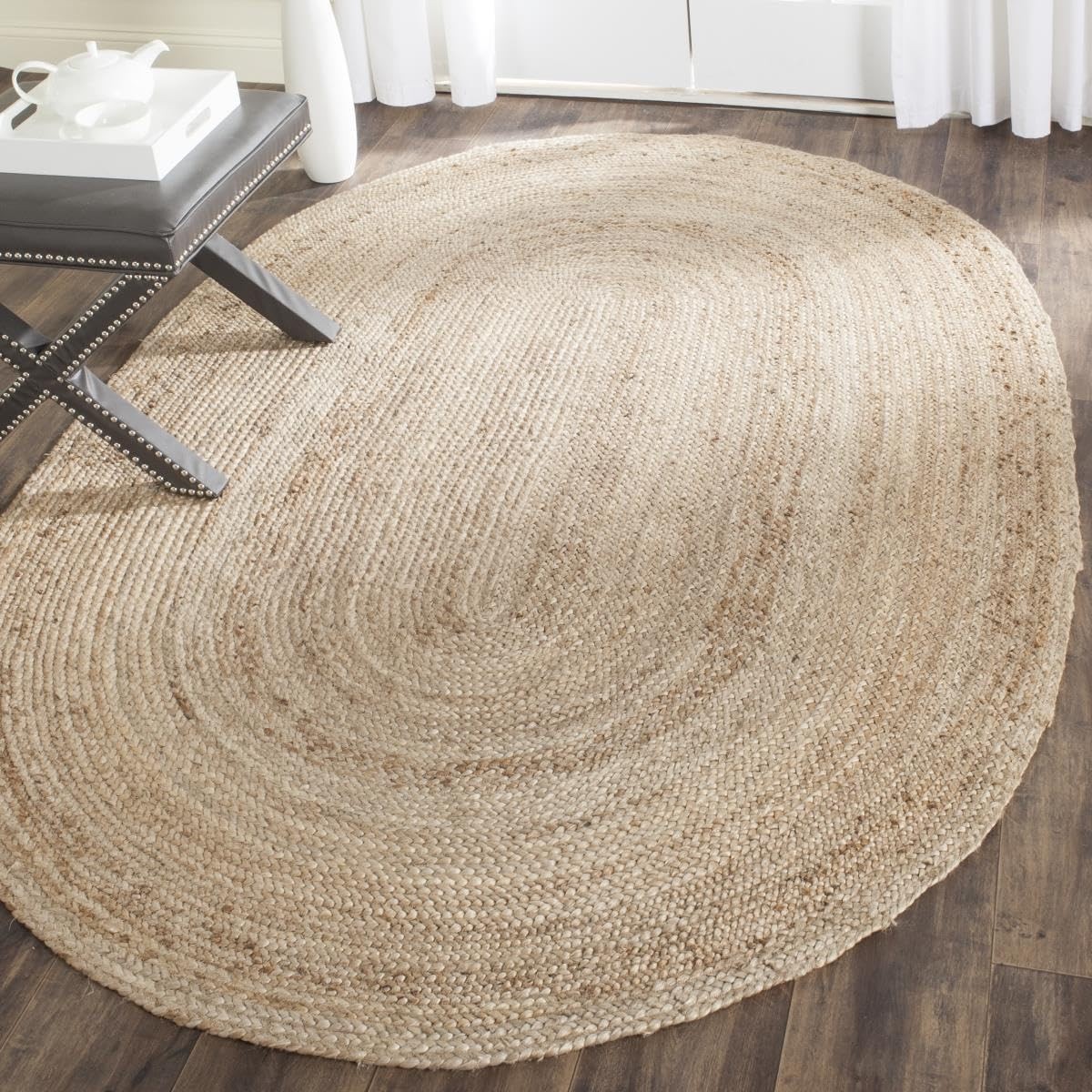 SAFAVIEH Cape Cod Collection 3′ x 5′ Oval Natural CAP252A Handmade Flatweave Jut