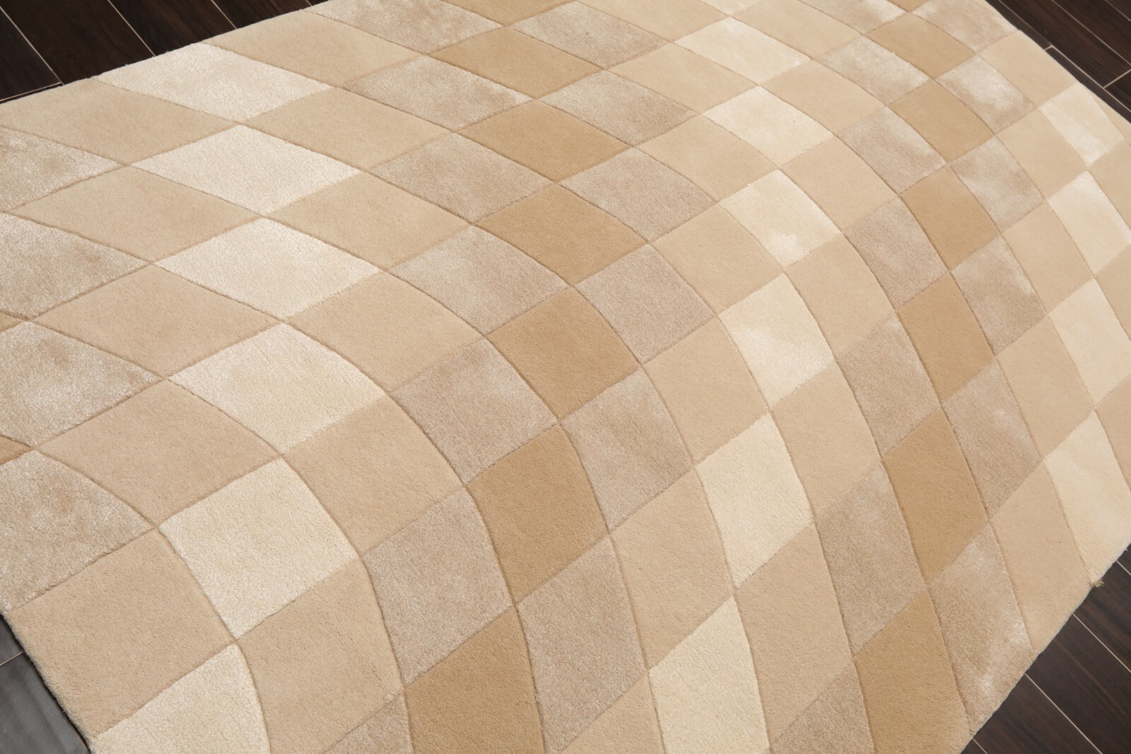 5′ x 7’6” Handmade Wool & Art Silk Hip Designer Area Rug Beige Ivory Taupe