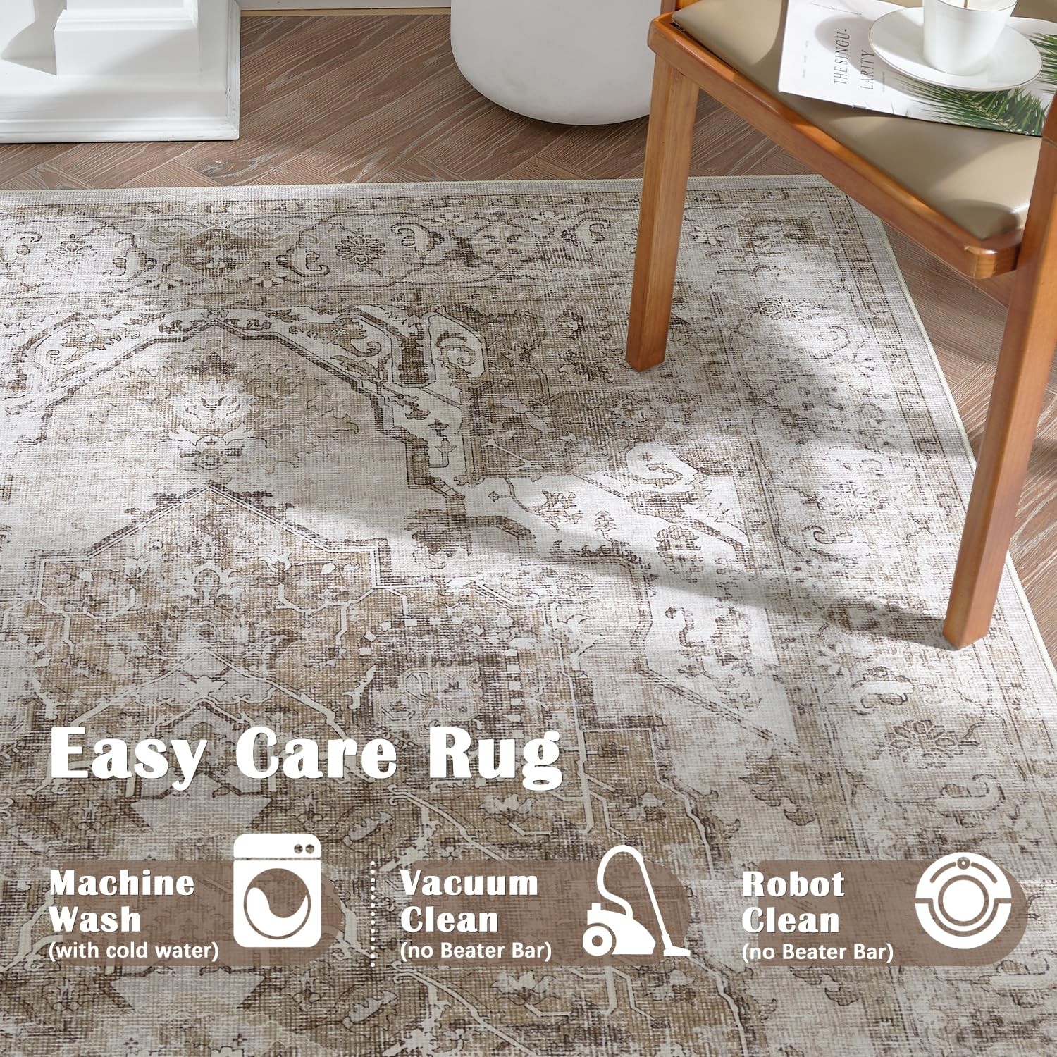 Runner Rug 2×10 Washable Hallway Rug Vintage Traditional Floor Cover Thin Tau…