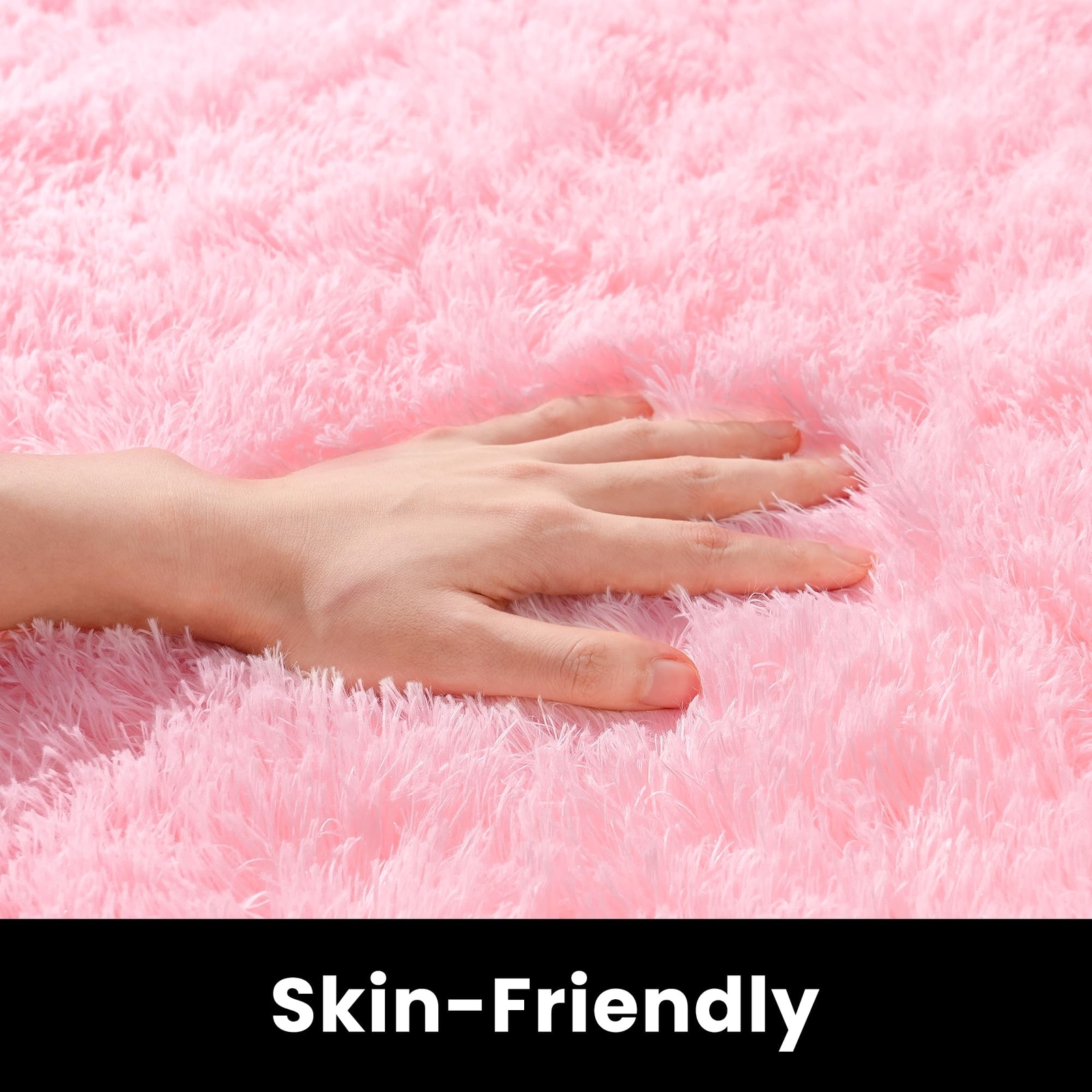 Pink Rug 8×10 – Non Slip Fluffy Rug for Living Room – Cute Floor Rug for Girl…