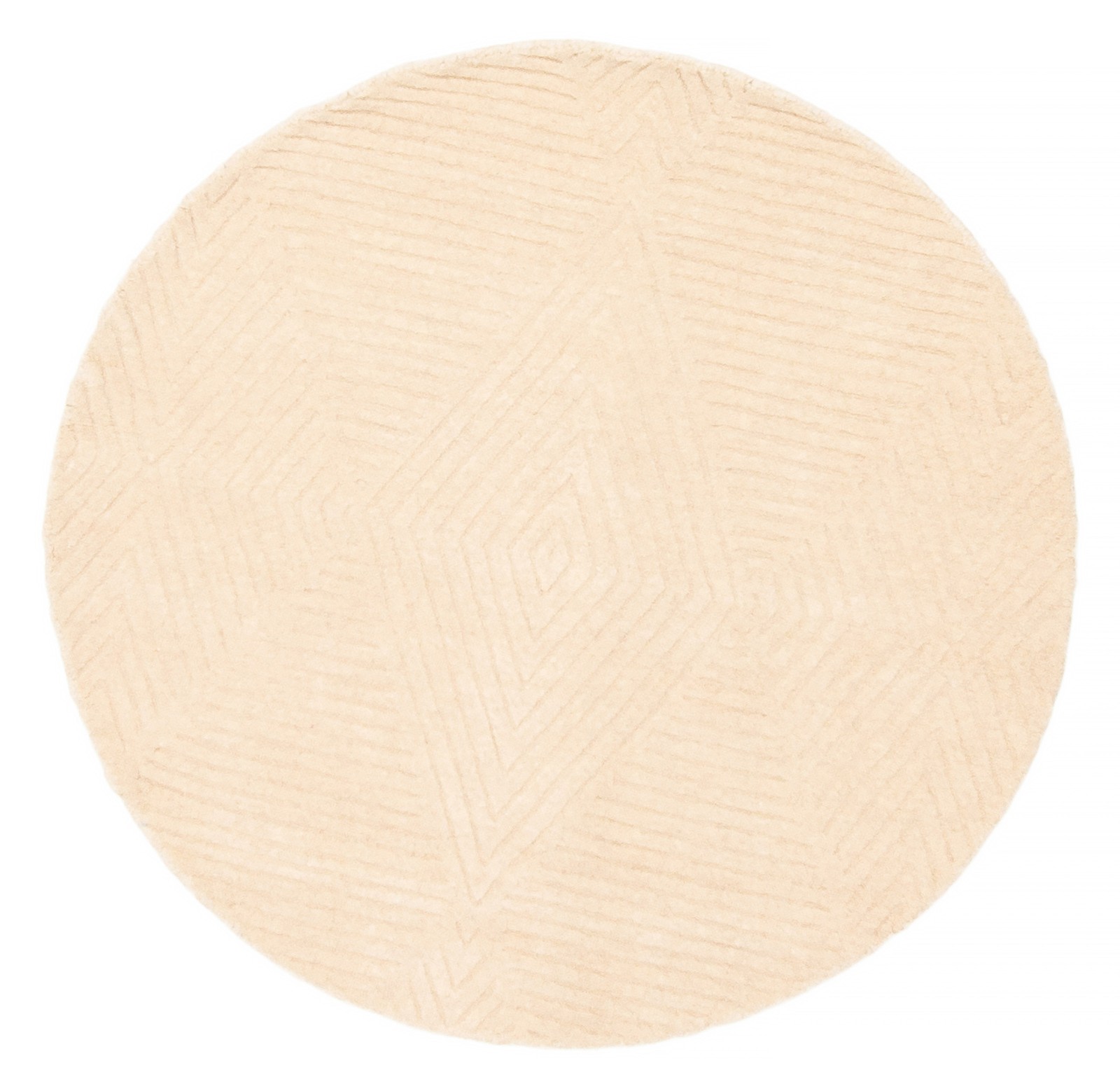 Traditional Hand loomed Area Rug 3’11” x 3’11” Beige Oriental Carpet