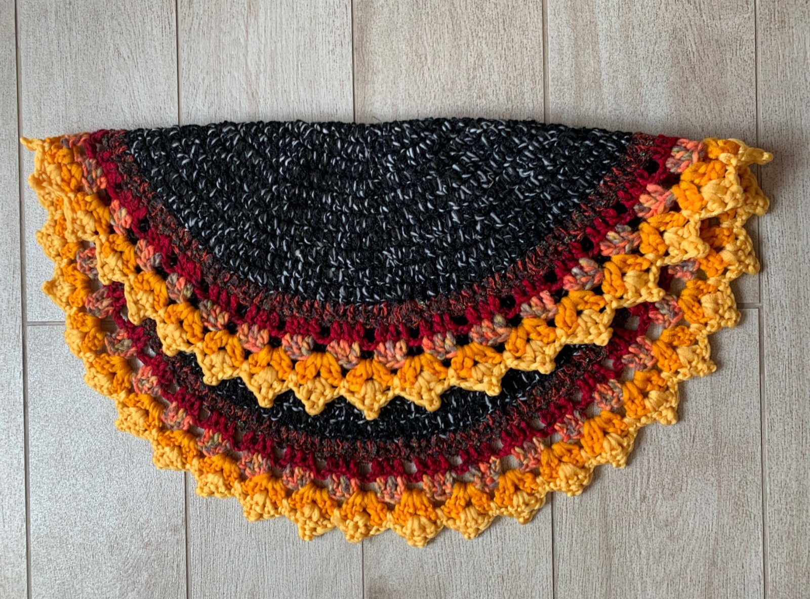 Handmade Sunflower Crochet Rug Round Knitted Carpet 57cm 22.4″ Nursery Room Deco