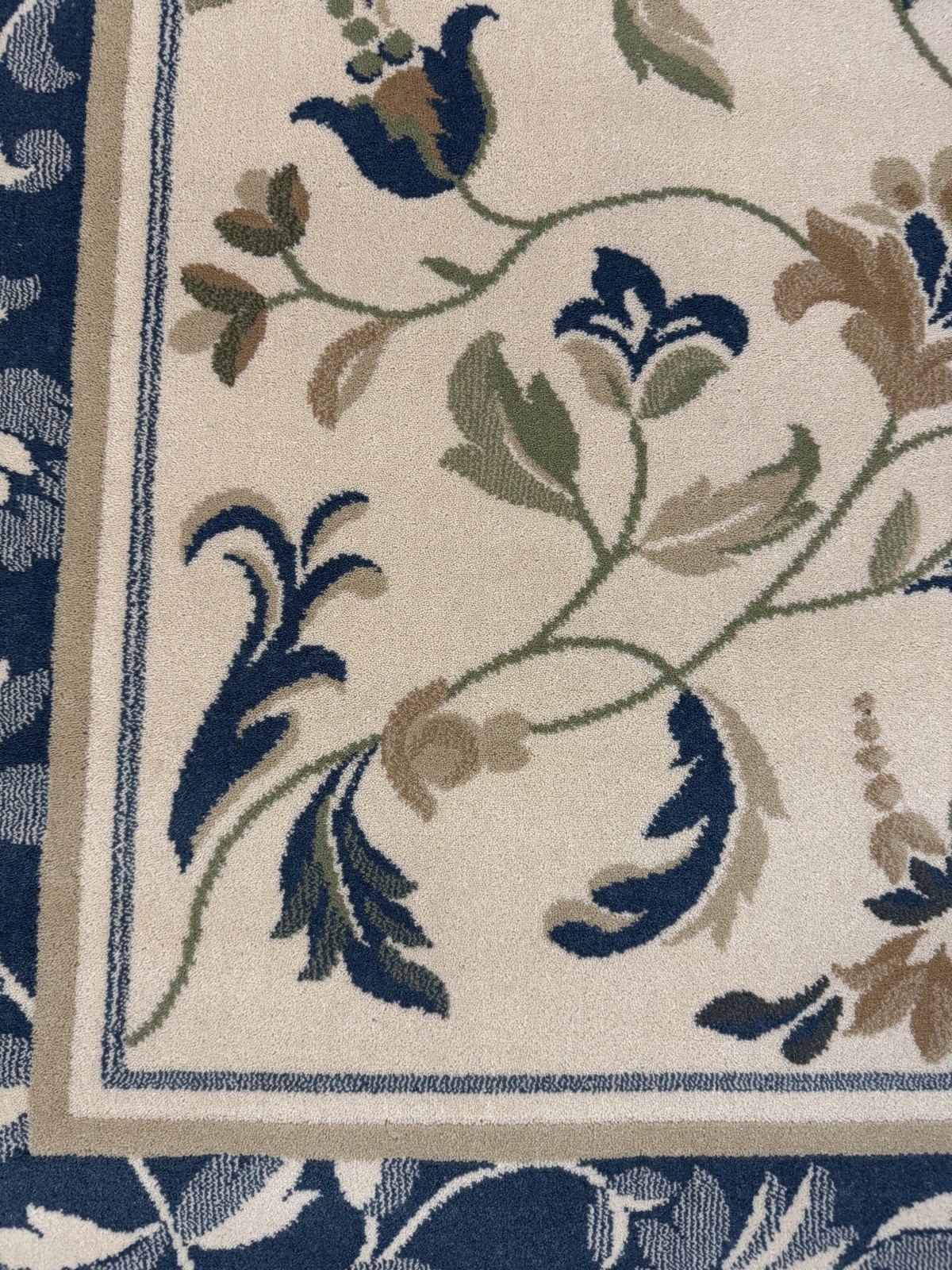 Karastan Veranda Coll. Mariposa-Blue 5’2×7’10 100% Wool area rug ::NEW::