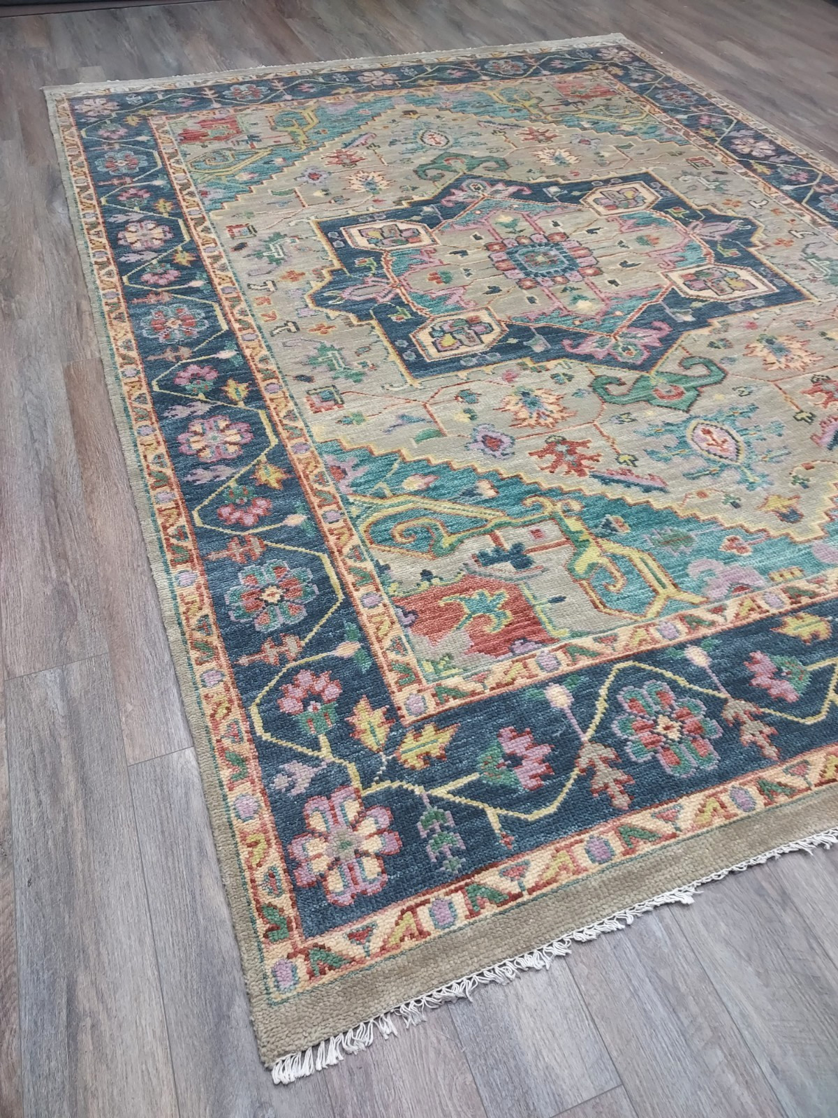 STUNNING 9×12 TURKISH SERAPI HERIZ RUG,VIBRANT FRESH COLOR PALETTE MODERN SCHEME