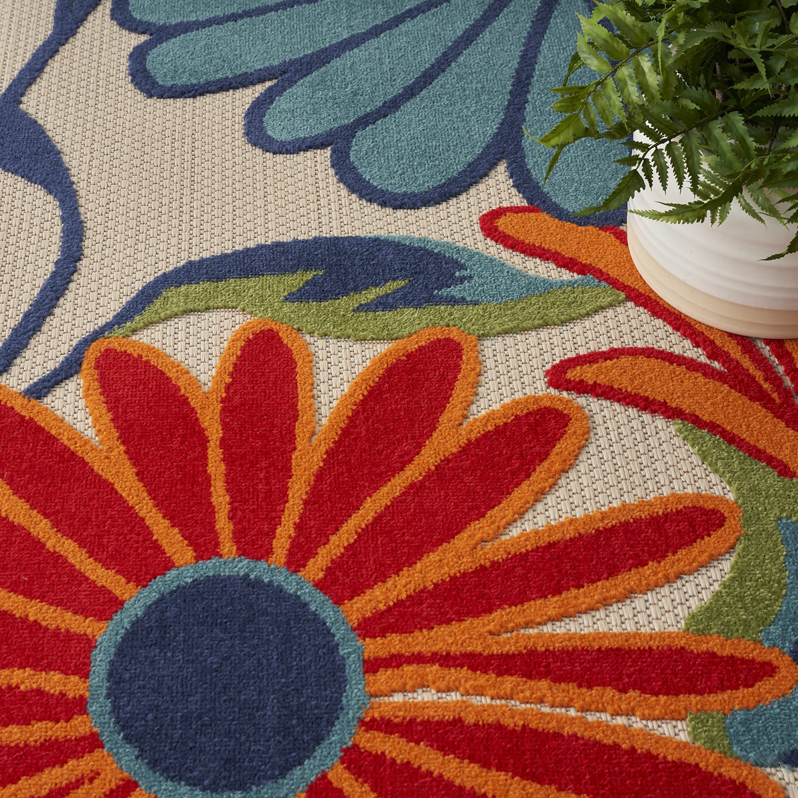 Home Aloha Multicolor 5’3″ x 7’5″ Area Rug – Easy Clean, Non Shedding, Bed Ro…