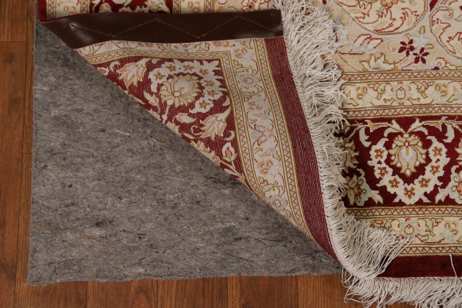 100% Silk Handmade Qquum Beige Traditional Floral Rug Area Carpet 4×6