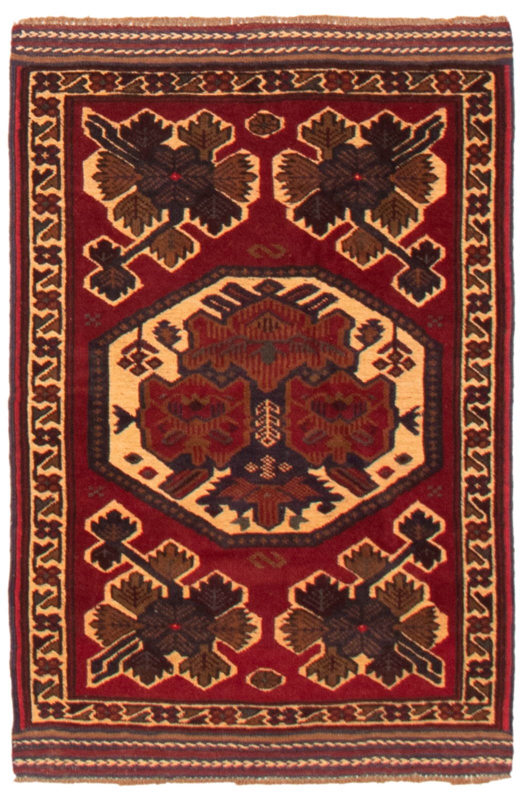 Vintage Traditional Hand-Knotted Area Rug 3’1″ x 4’7″ Oriental Wool Carpet