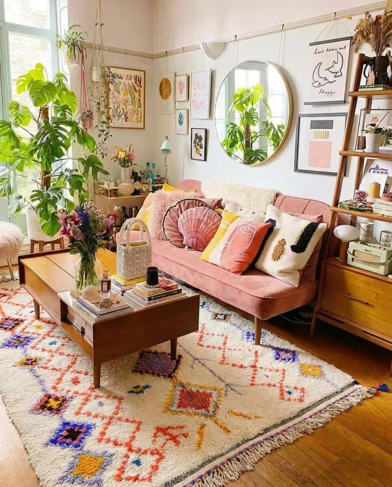 Handmade Moroccan Azilal Rug – Colorful Berber Wool Shag Rug – Large Area Rug