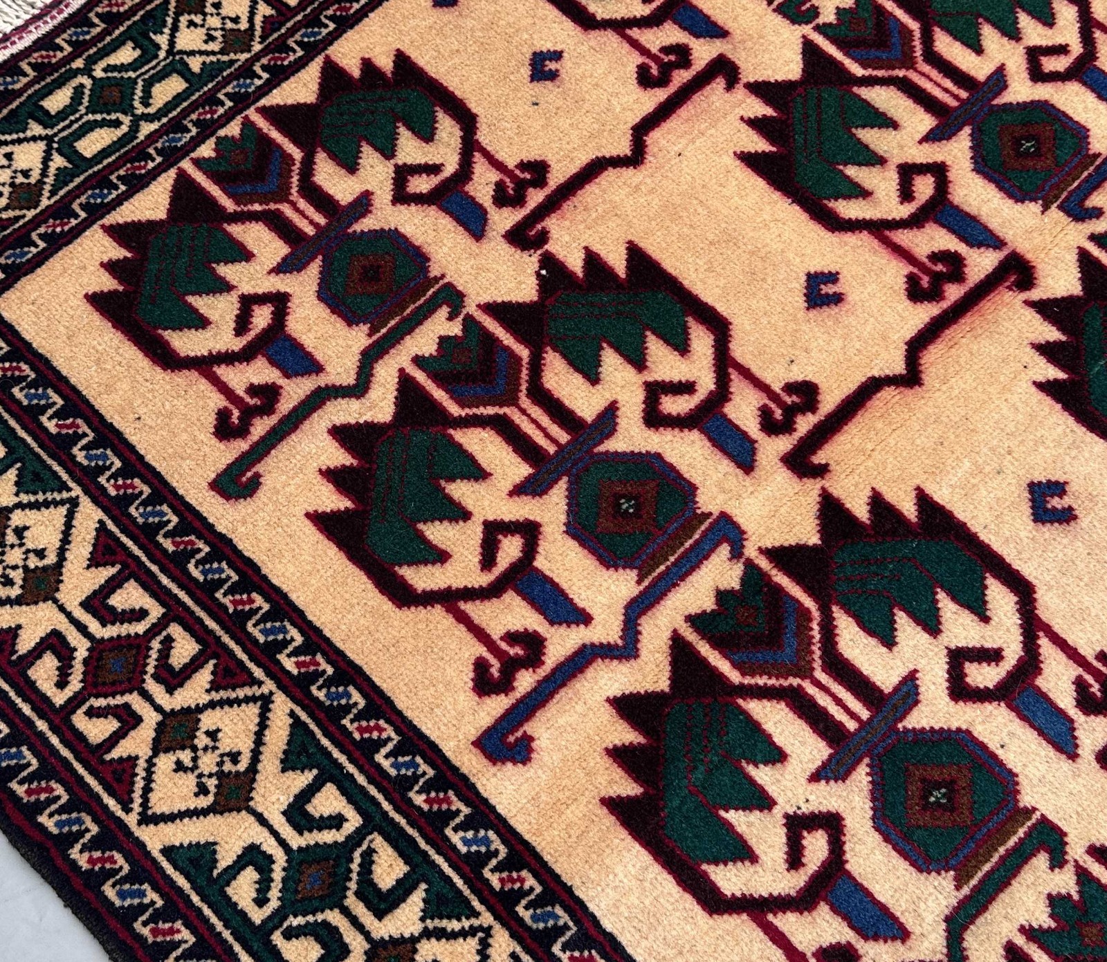 3×5 Afghan Baluchi Tree of Life Hand Knotted Rug Traditional Wool Carpet
