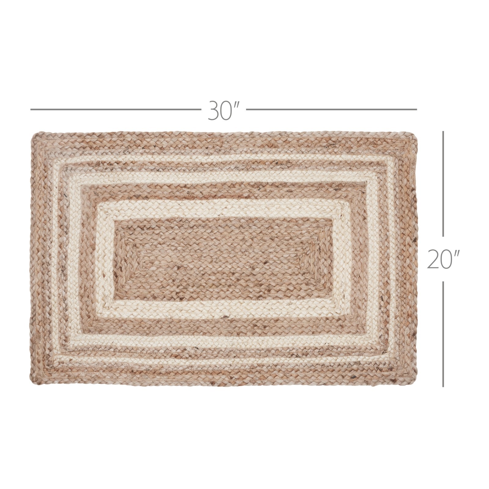 VHC Natural & Cream Rectangle Jute Rug 20×30 ~ Farmhouse