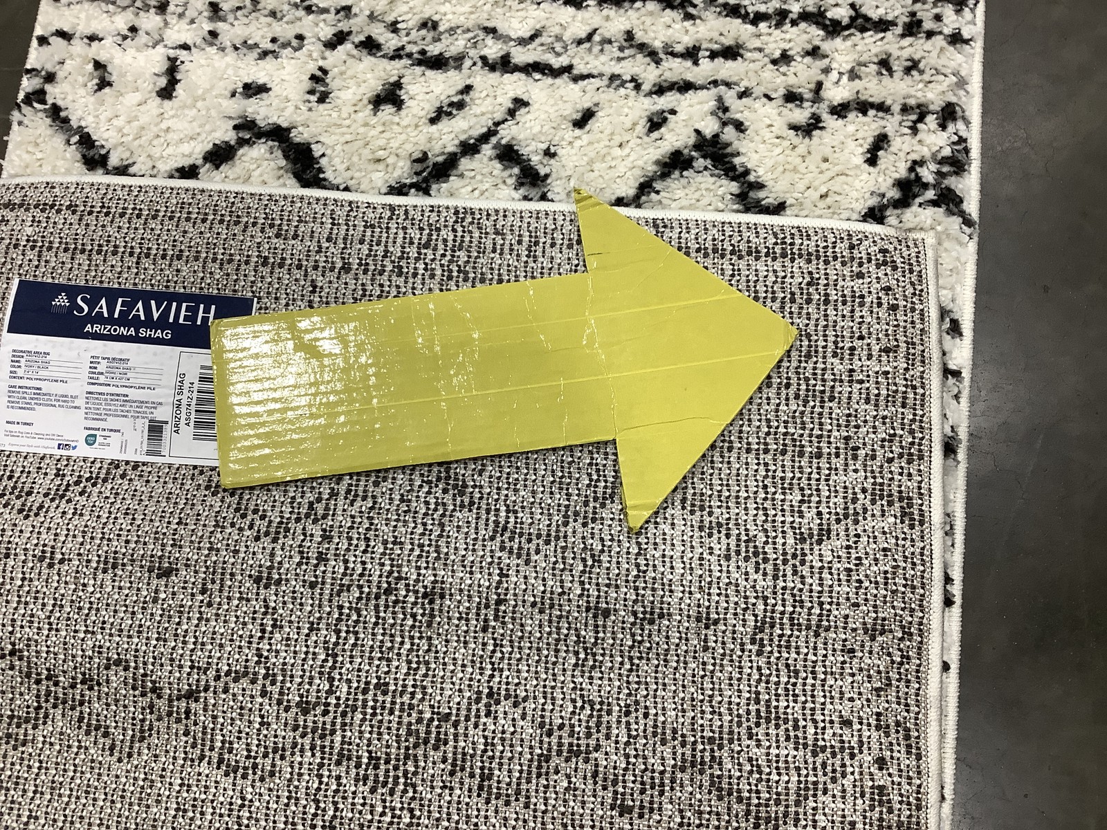 IVORY / BLACK 2′-6″ x 14′-0″ Back Stain Rug Reduced Price 1172683395 ASG741Z-214
