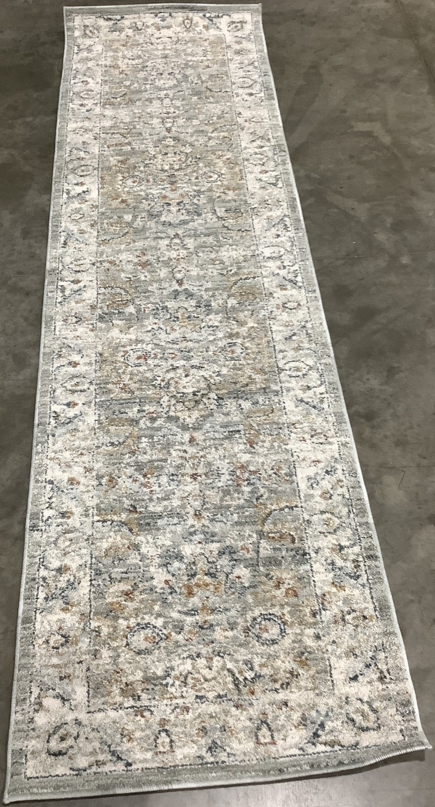 GREY / LT BLUE 2′-2″ x 8′-0″ Back Stain Rug, Reduced Price 1172683344 AVA220F-28