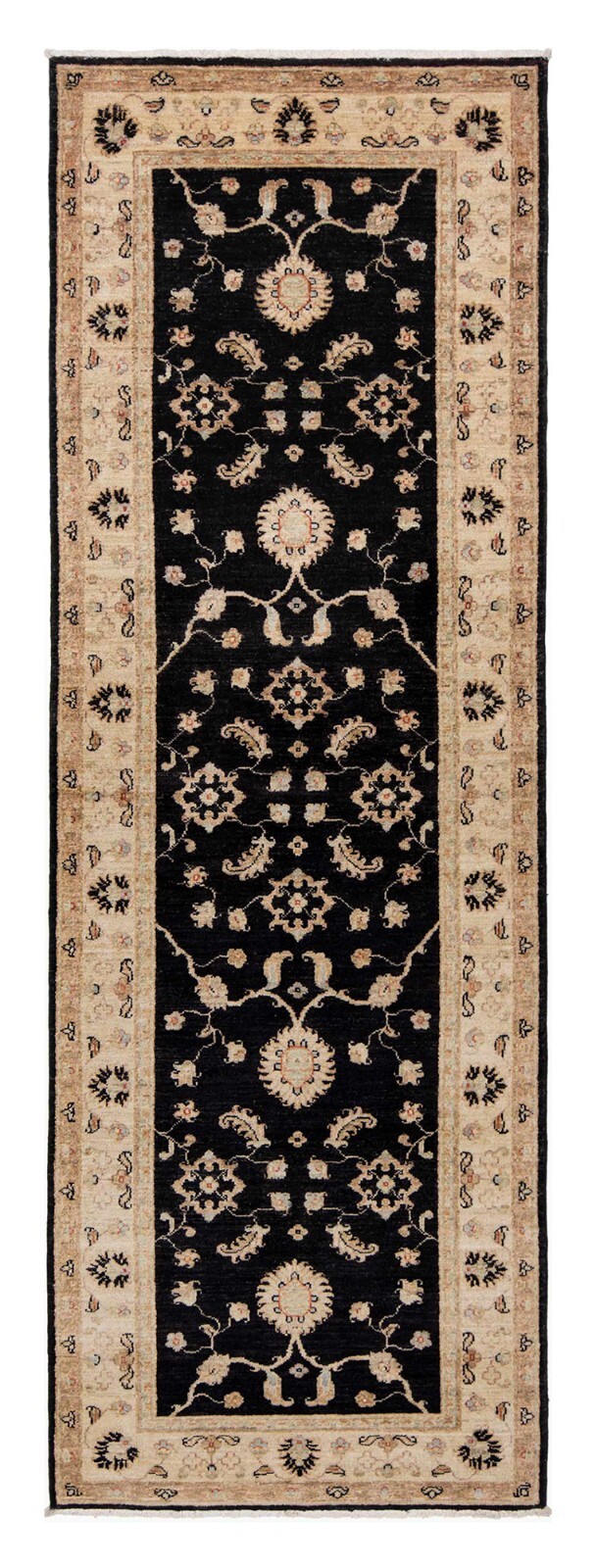 Ziegler 247×81 cm hand knotted oriental fine black runner carpet
