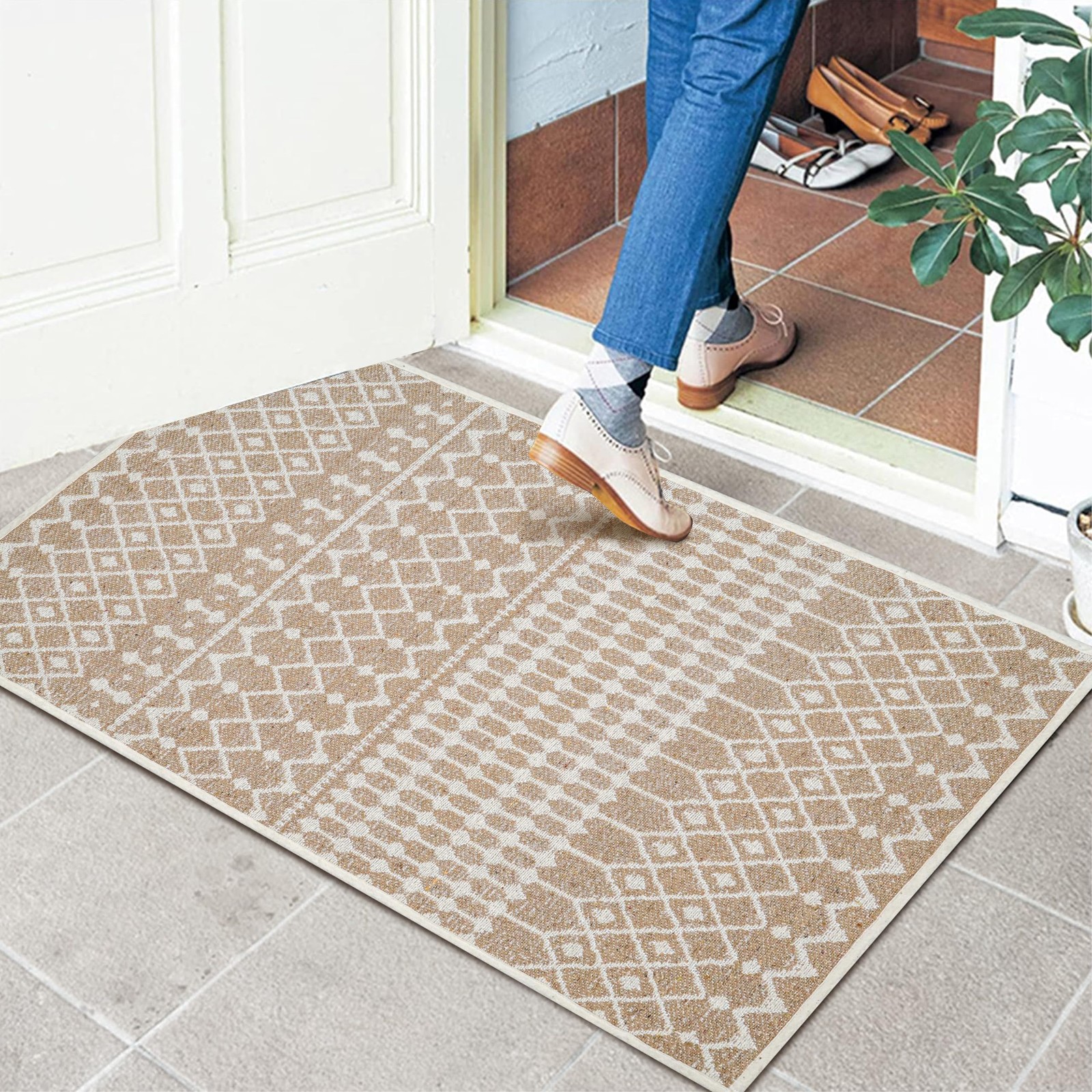 Moroccan Kitchen Runner Rug 27×45 Inch – Beige