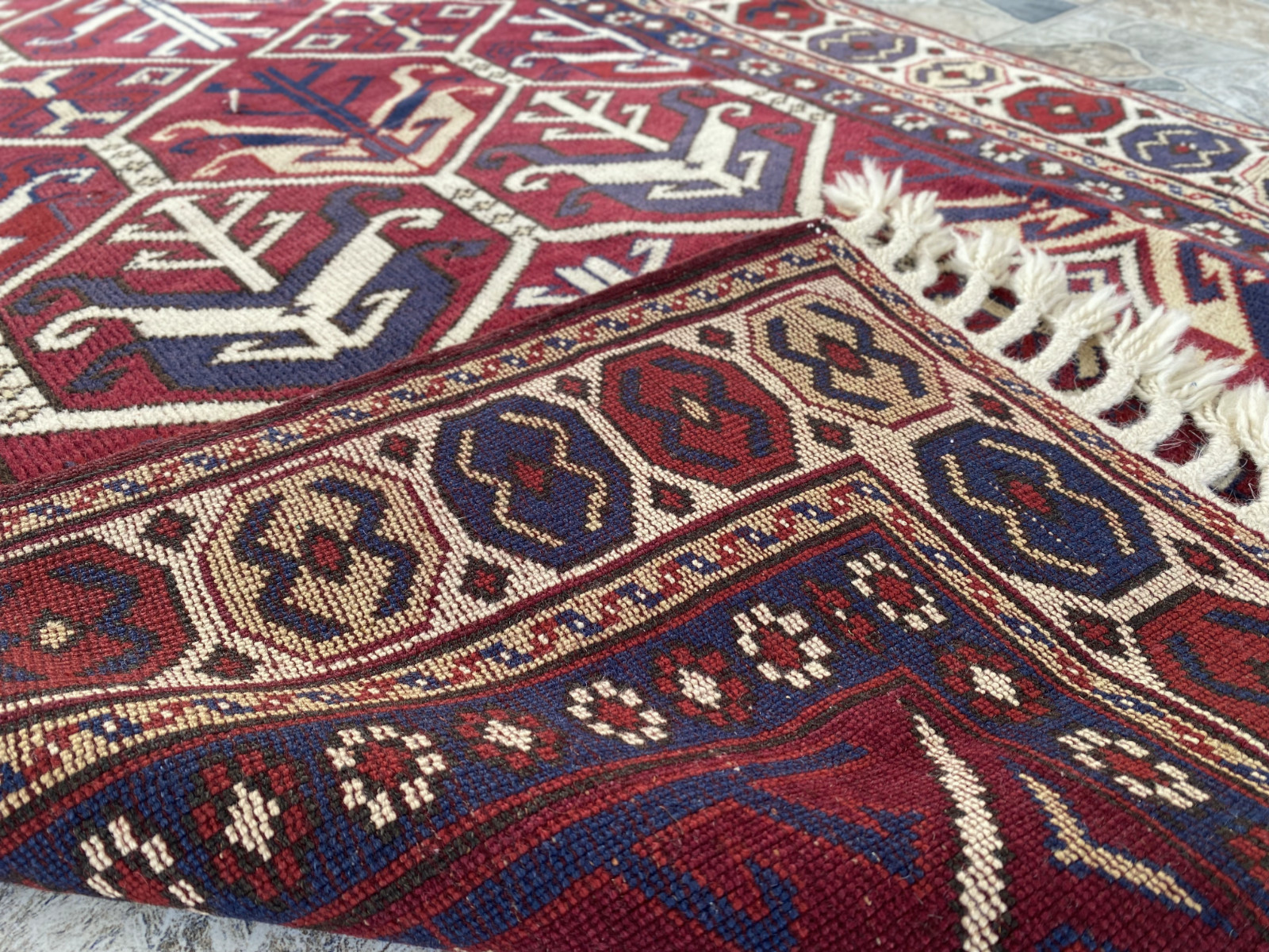 Vintage Turkish Rug | Wool Tribal Handmade Anatolian Geometric Farmhouse 3×6 ft