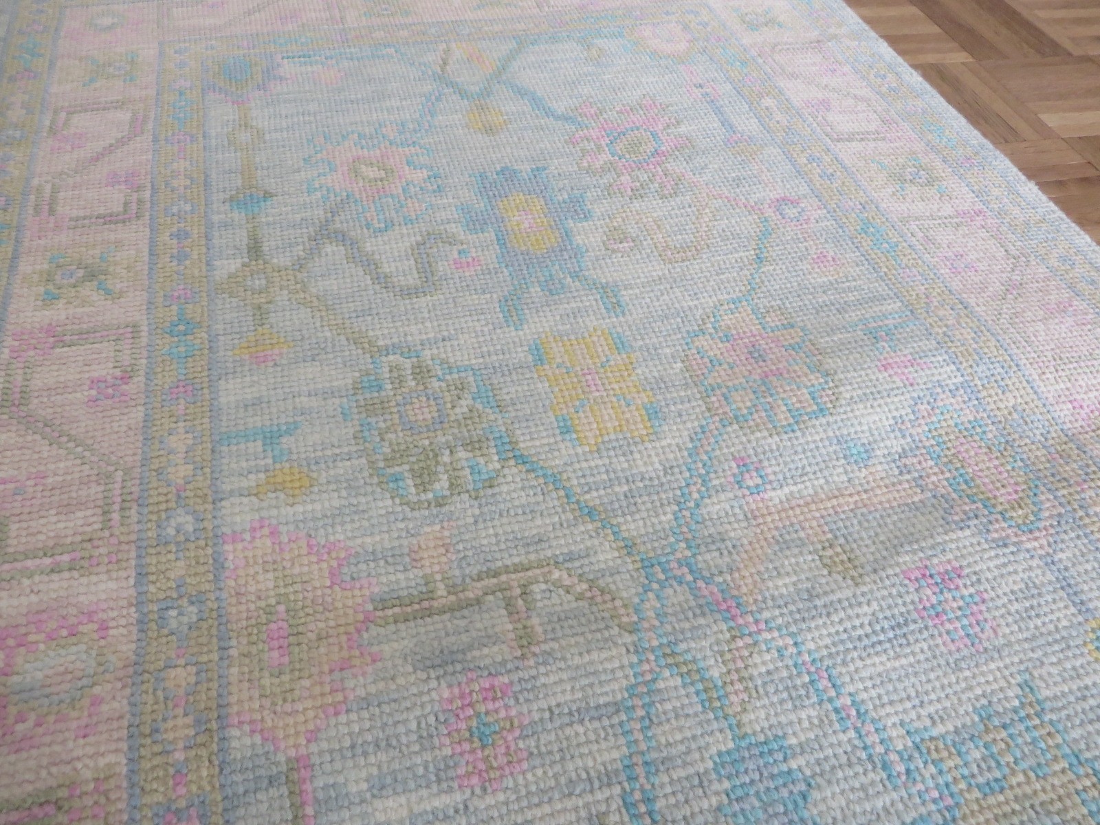 2’10 X 5’2 Hand Knotted Sky Blue Modern Oushak Oriental Rug G16239