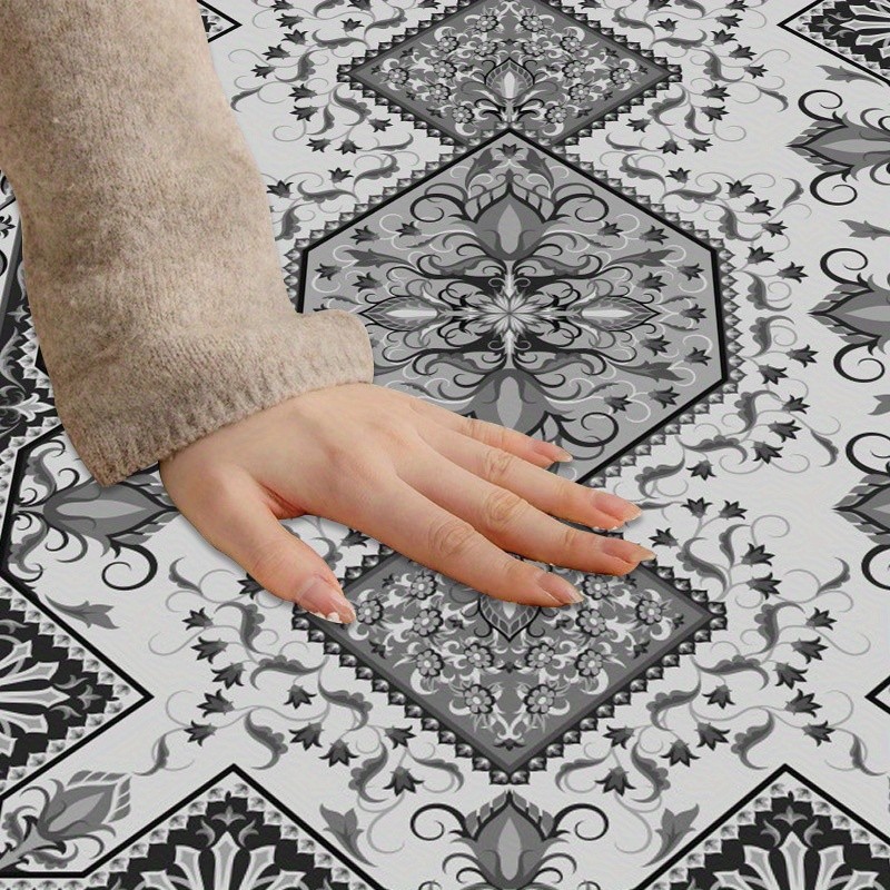 [Soft Washable Area Rug] Soft Faux Wool Washable Area Rug | Tribal Low Pile Boho