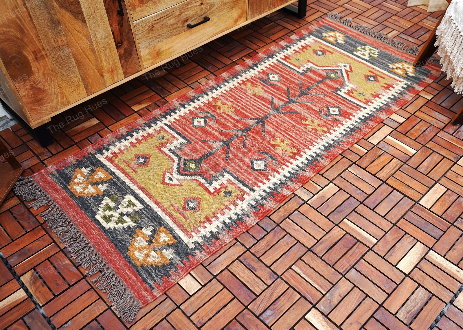 Wool Jute Kilim Rug Bohemain Indian Jute Rug Nordic Kilim Rug Rustic Jute Rugs