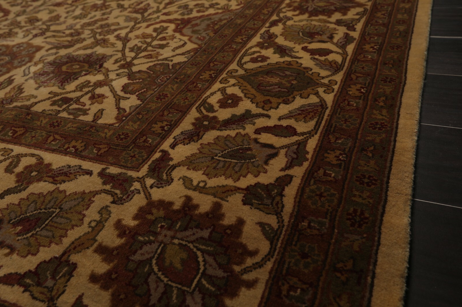 7’11” x 10’11” Hand Knotted 100% Wool 200 KPSI Jaipur Oriental Area Rug Tan