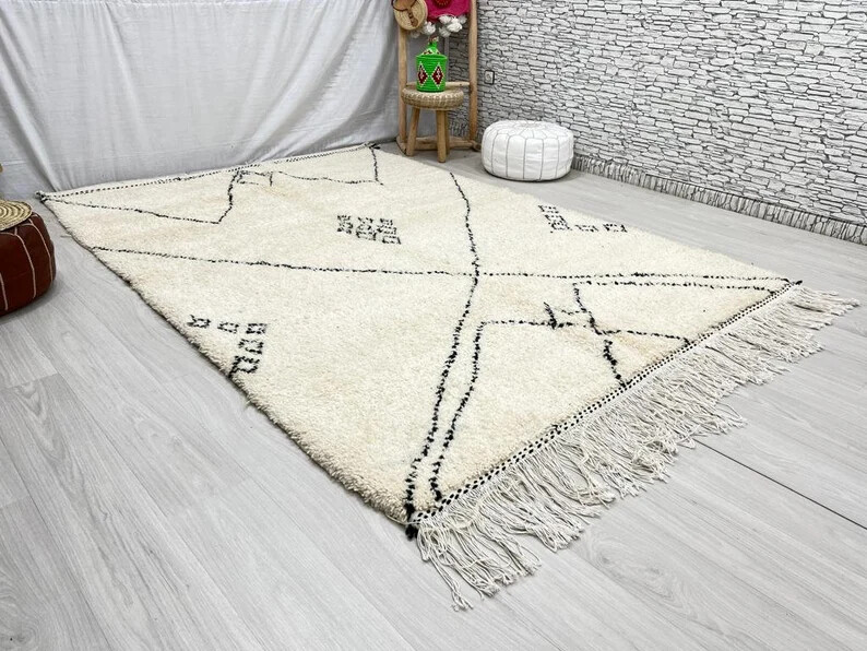 Moroccan Berber rug – Beni ourain rug – all wool berber rug – Custom area rug