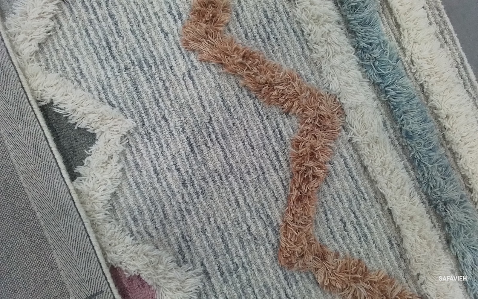 IVORY / BLUE 6′-0″ x 9′-0″ Stained Rug, Reduced Price 1172793763 KNY664A-6