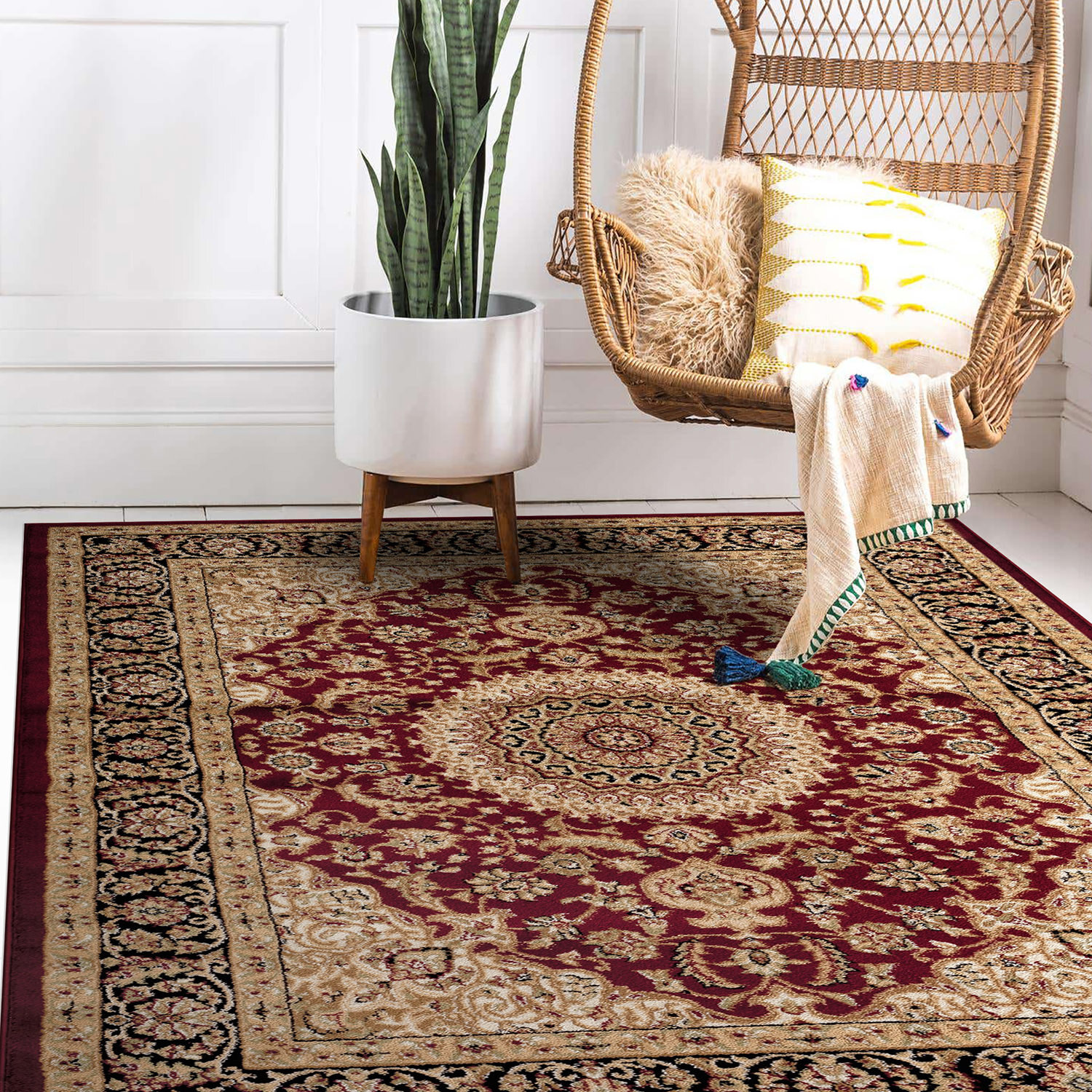 Traditional Oriental Medallion Area Rug Turkish Style Carpet Runner Mat AllSizes