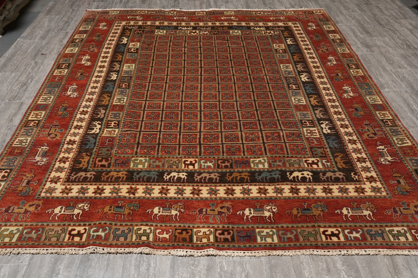 8 x 9.9 Tribbal Bakhtiaar Horse Rug #F-4602