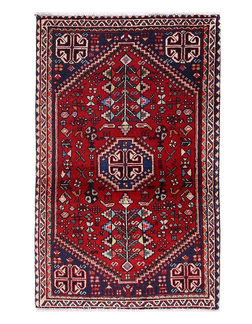 Red Color Fine Hand knotted Wool Rug 1’11” X 3’2”