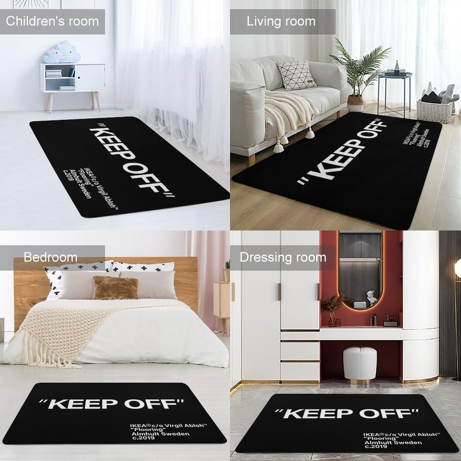 Keep Off Rug Modern Floor Mat|Cozy Home Decor Carpet|Non-Slip Area Rug for Li…