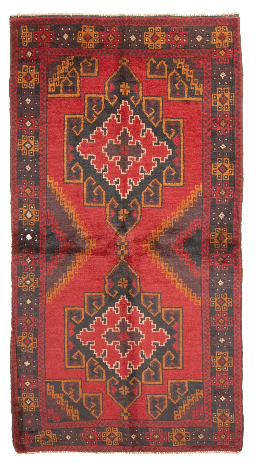 Vintage Hand-Knotted Area Rug 3’5″ x 6’9″ Traditional Oriental Wool Carpet