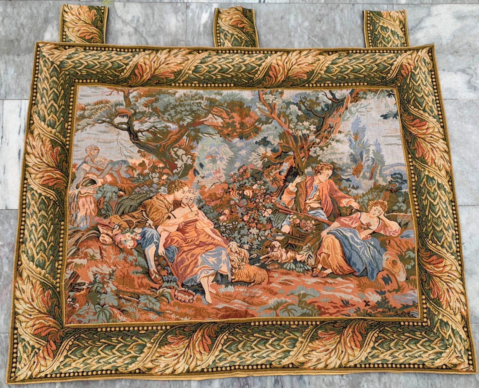 Vintage French Romantic Colorful Pictorial Tapestry Home Decor 3x4ft