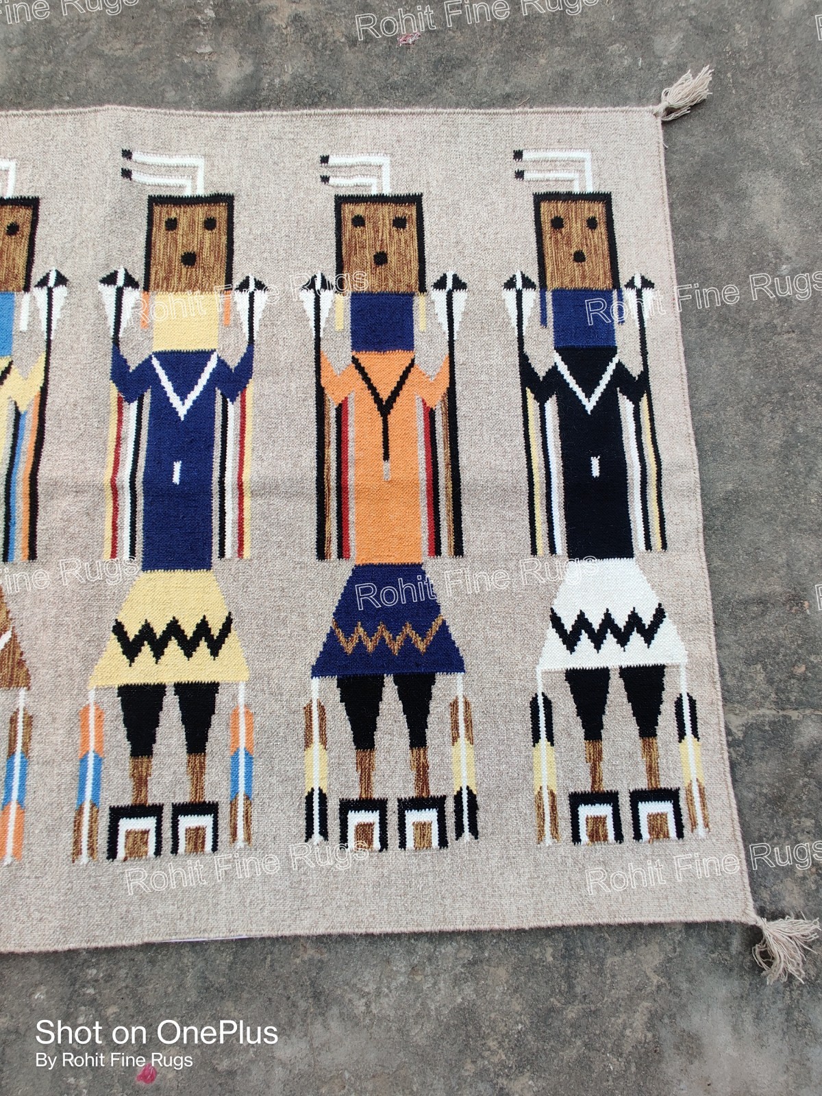 Handwoven Kilim Navajo Southwestern Design Native American Style Size 4×6