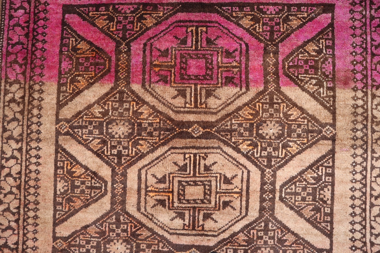5’0x9’0 ft Large Runner Rug, Antique Afghan Handmade Geometric Rug, Kitchen Rug