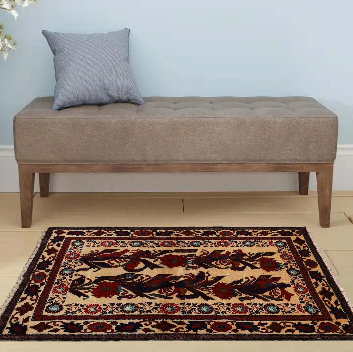 4×5′ Tribbal Wool Afghan Baluchii Rug # P1280