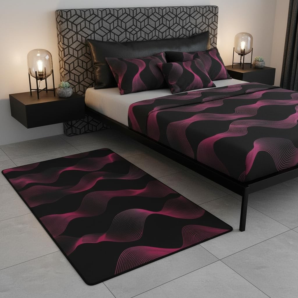 Erosebridal Pink Black Striped Area Rug For Living Roomombre Geometric Washable