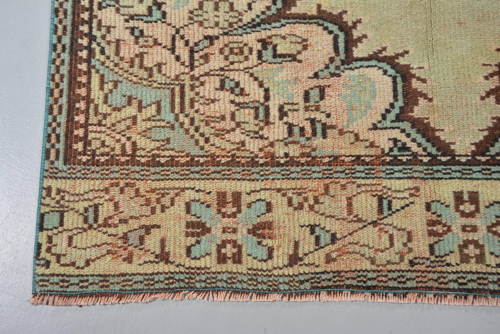 4,4×9 ft Turkish Area Rug, Vintage Brown Oriental Rug