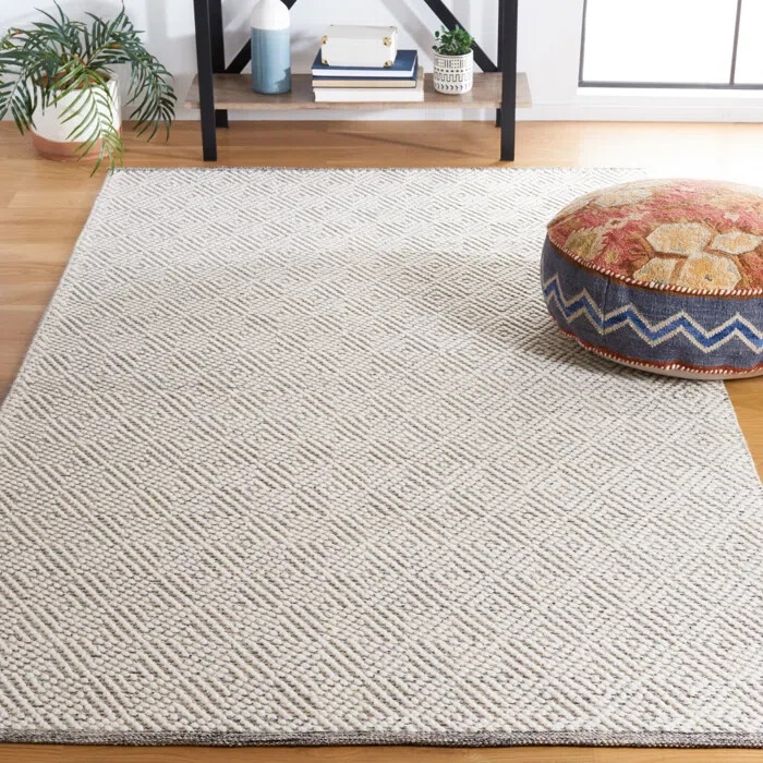 Handwoven Pebble Chunky Loop Indoor Wool Rug, Modern Minimalist Design…