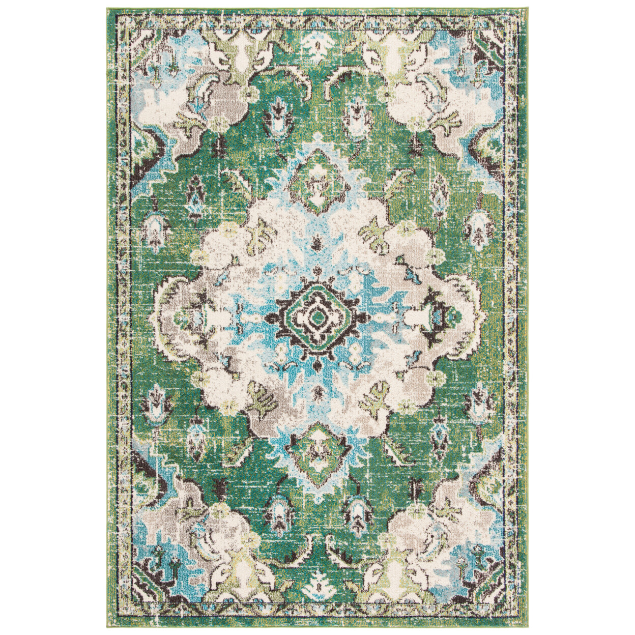 SAFAVIEH Madison Collection MAD484Y Green/ Light Blue Rug