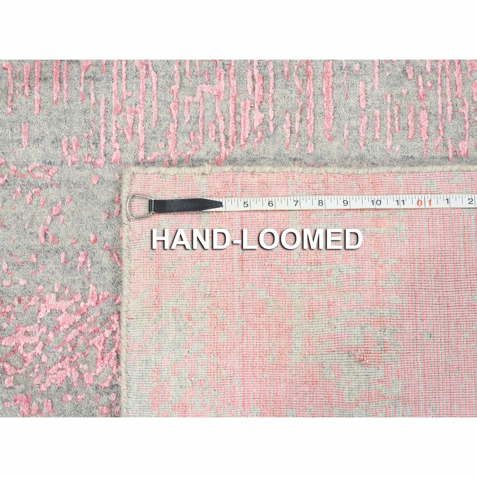 7’10″x10’1″ Wool And Plant Based Silk Erased Modern Design Handloomed Rug R62257