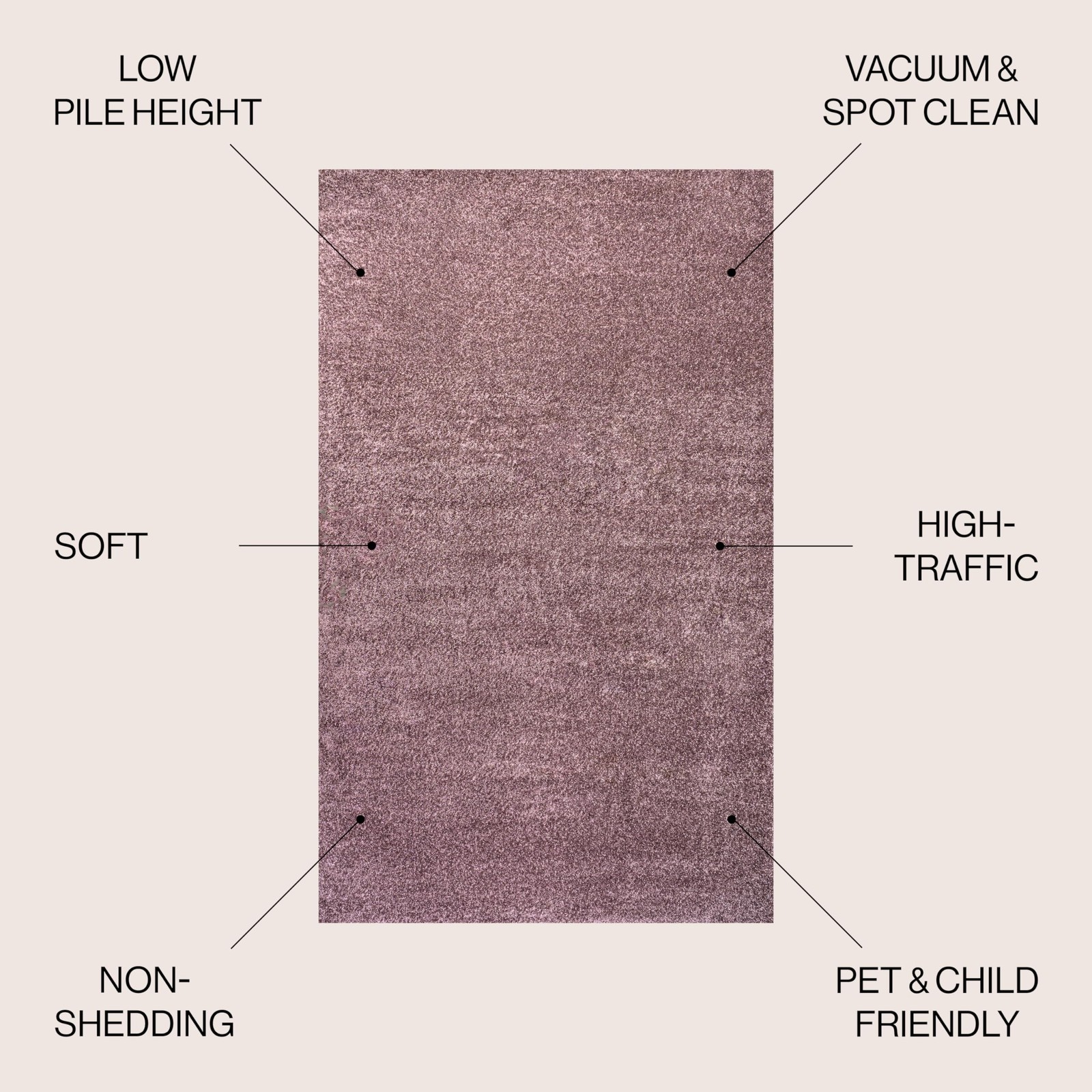 Jonathan Y Haze Solid Low-Pile Light Purple 6 Round Indoor Area Rug