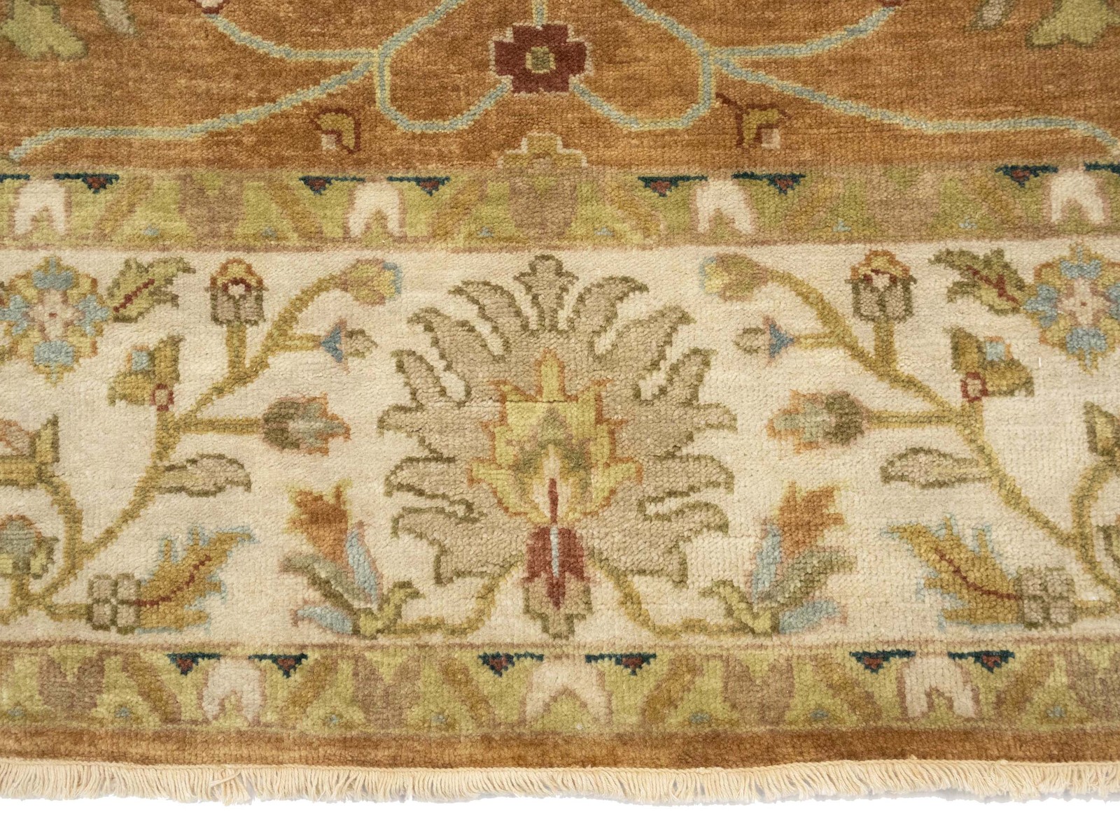 8X8 ft Handmade Rust Wool Chobi Oriental Square Rug Dinind Room Floral Style