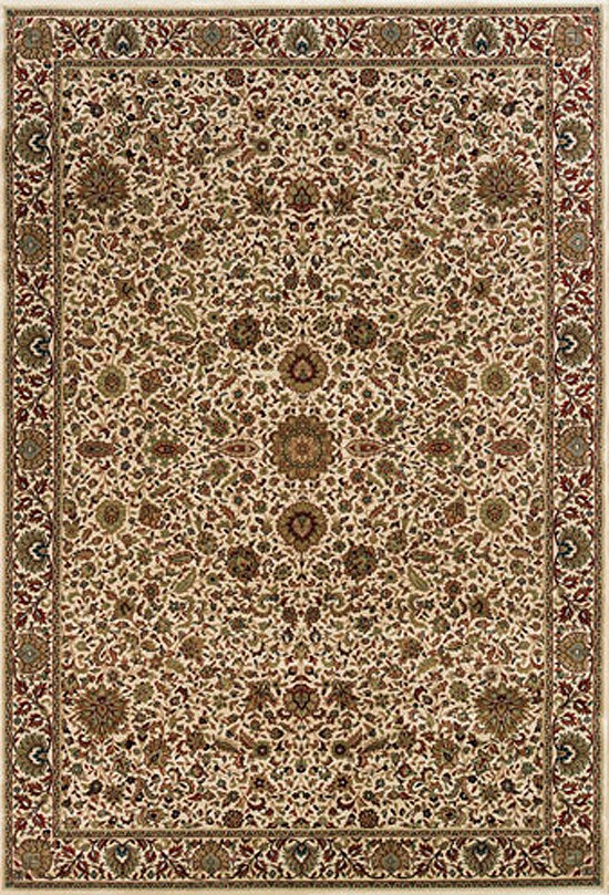 Ivory Persien Flowers Leaves Border Floral Runner 172W3 – Aprx 2′ 3″ x 7′ 9″