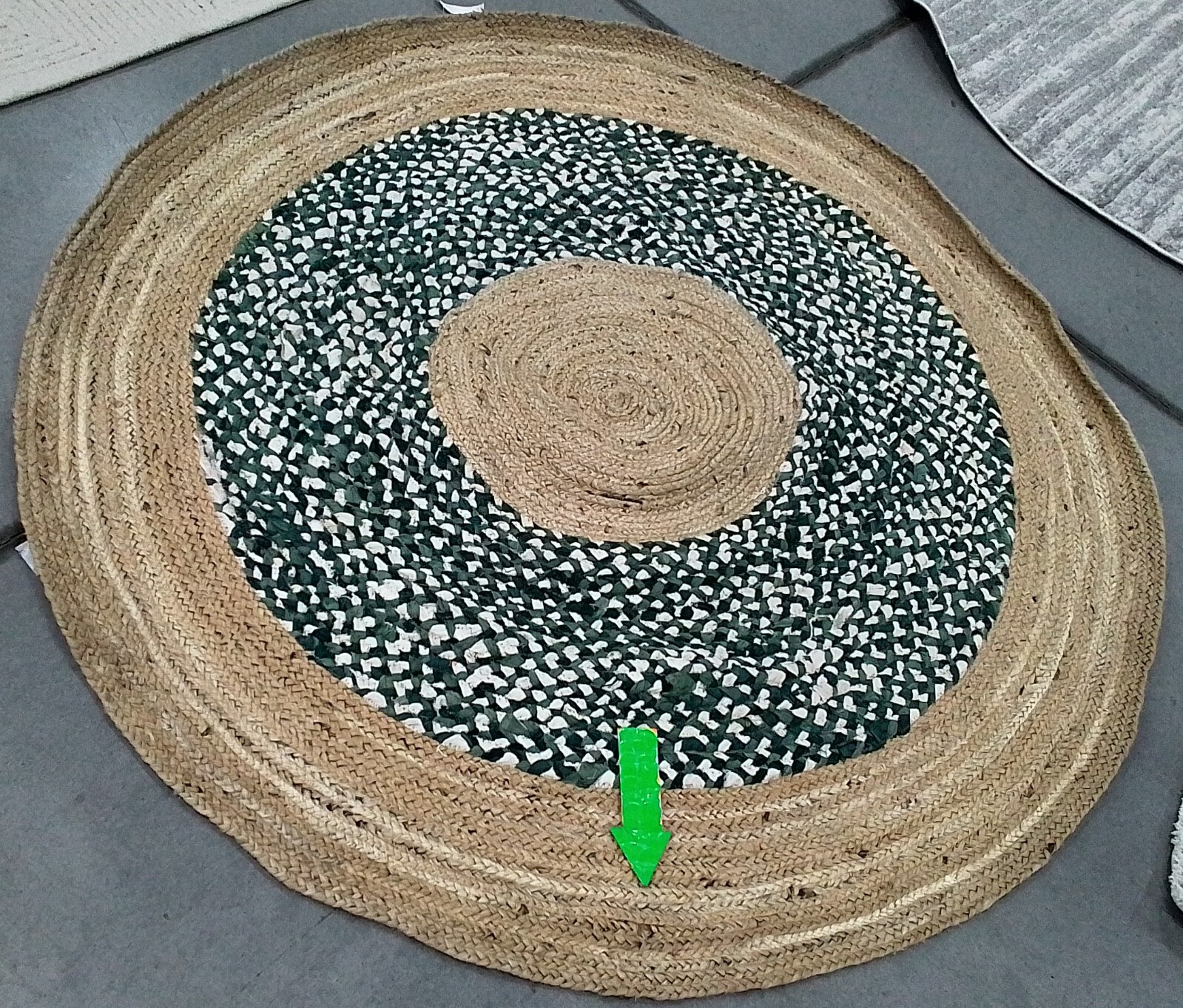 LT BLUE / NATURAL 5′ X 5′ Broken Thread Rug, Reduced Price 1172763449 CAP210M-5R