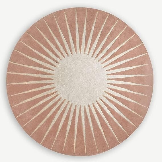 New Handmade Rust Off white Round Rug 3×3, 4×4, 5×5, 6×6, 7×7, 8×8, 9×9, 10×10